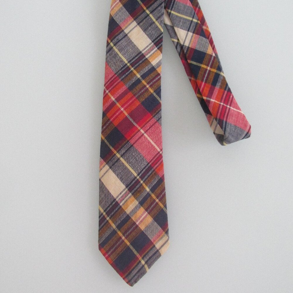 Kings Lynn Men's Vintage Madras Plaid Tie